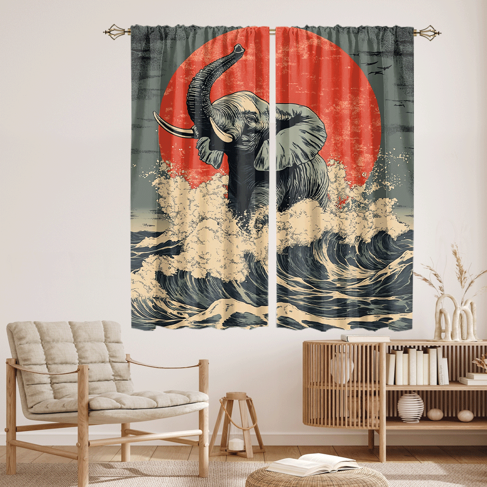 Abstract-Japanese-Style-Elephant-Rustic-Wildlife-Elephant-Japan-Great-Wave-Red-Sun-CGCL-4-cbdf5a644b52589ee64351eeb9d9a3bb