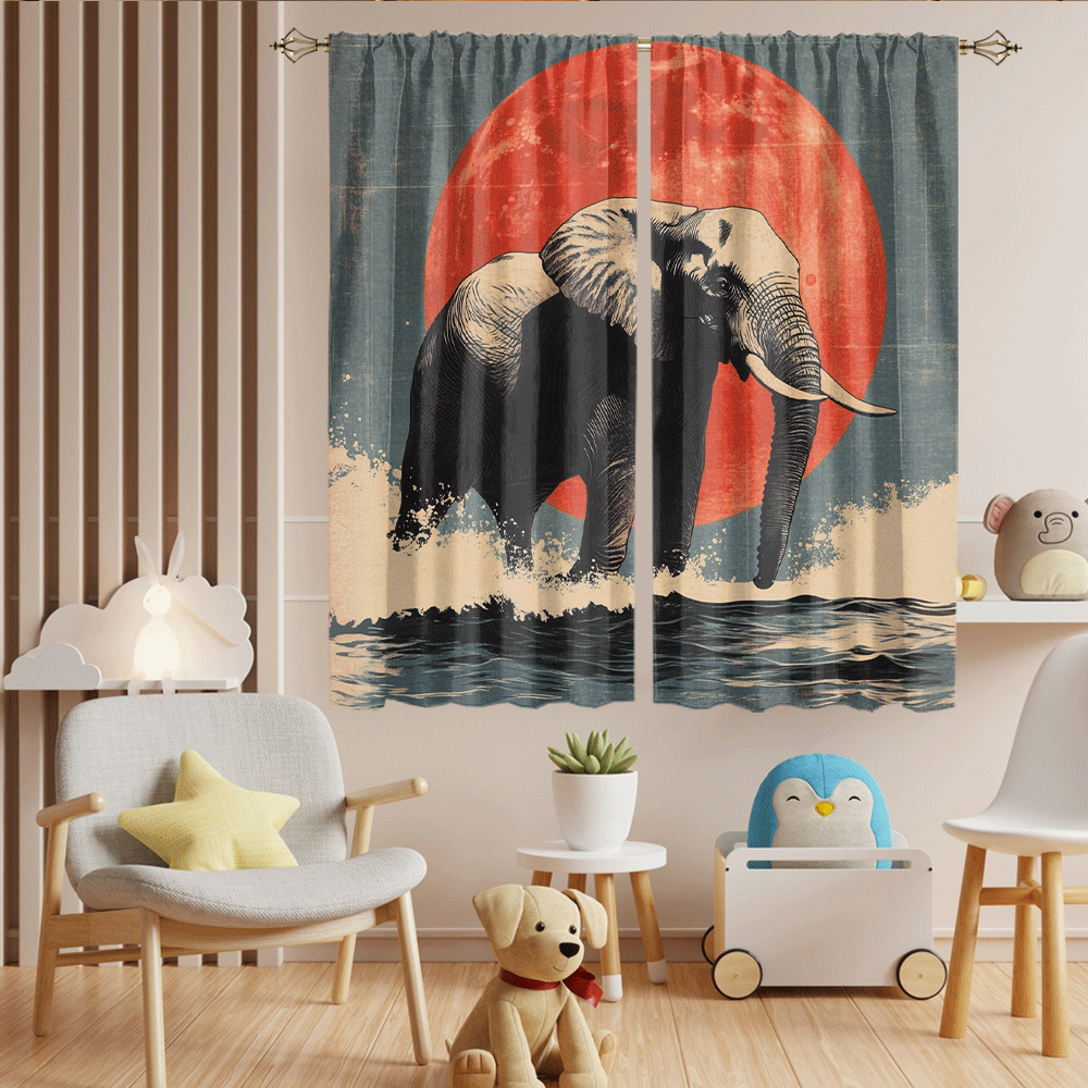 Watercolor-Japanese-Style-Elephant-Modern-Wildlife-Elephant-Japanese-Great-Wave-Red-Sun-CGCL-6-847329b89b3312382e27becbf89331ef