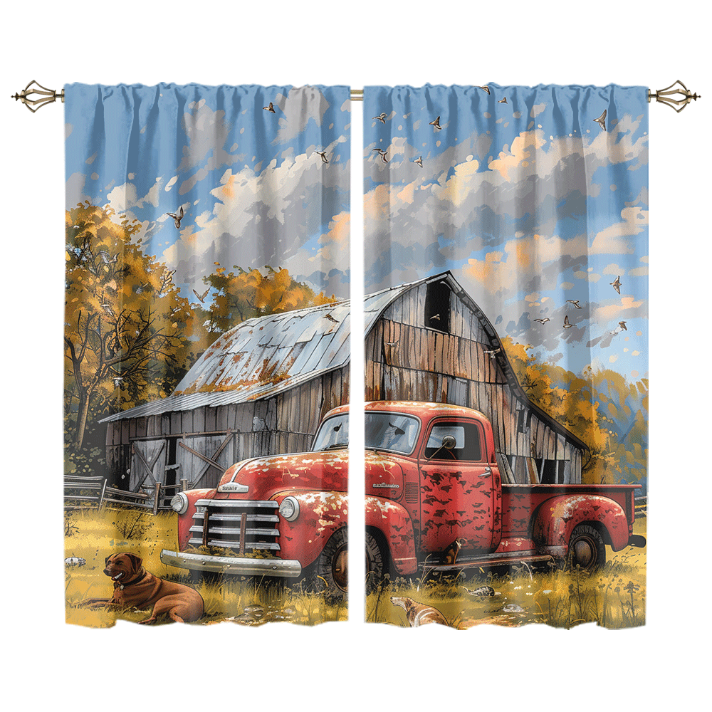 Rustic-Farm-Cabin-Truck-Abstract-Oil-Painting-Autumn-Wood-Board-Farmhouse-Truck-Dogs-CGCL-1-7-0956f1c41bf27cc6a8b677297880d253