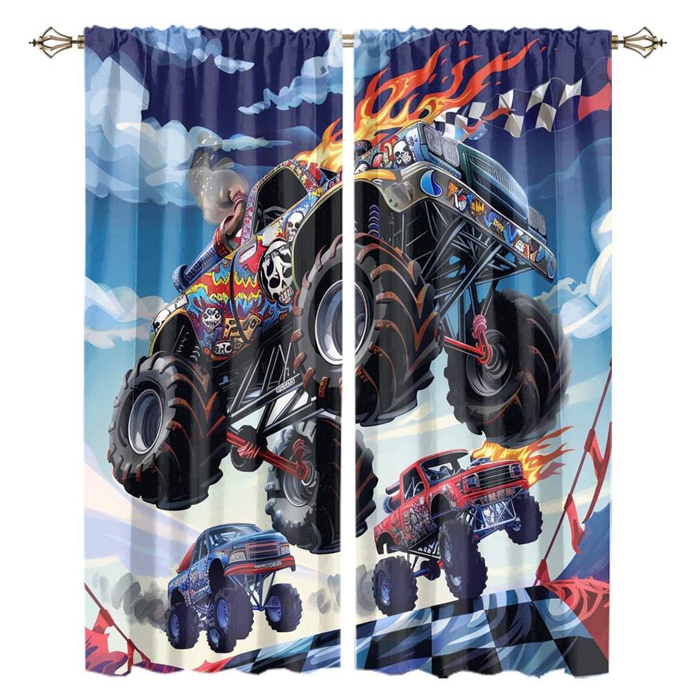 Cool-Cartoon-Monster-Truck-Modern-Racing-Black-White-Plaid-Anime-Monster-Trucks-CGCL-1-2-4b6c081b9966ea1c1fc0a7a5c1e43c90