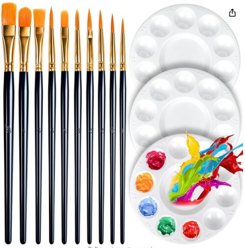 10支塑料杆黑色+3个10孔调色盘