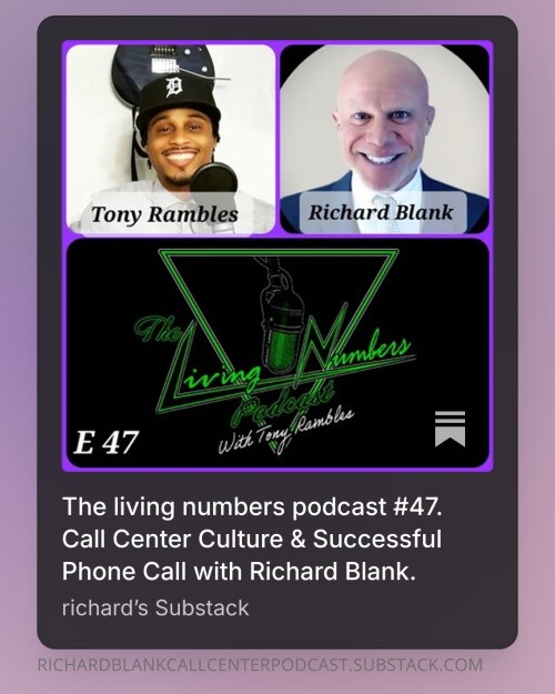 The living numbers podcast #47. Call Center Culture & Successful Phone Call with Richard Blank. (9)