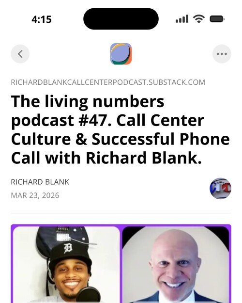 The living numbers podcast #47. Call Center Culture & Successful Phone Call with Richard Blank. (11)