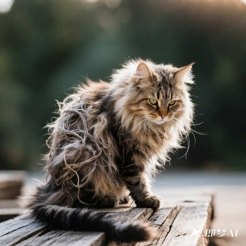 jimeng 2025 07 04 6246 长毛猫毛发打结，凌乱