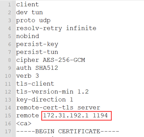 openvpn配置文件改ip和端口