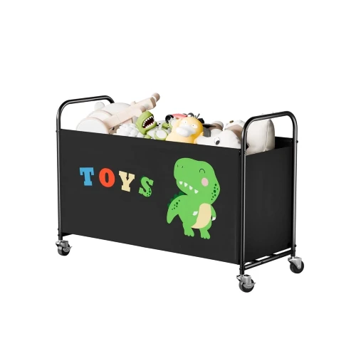 GRANNY SAYS Toy Storage Organizer Kids Large 135L Metal Toy Chest with Locking Wheels Black 6f57a6c1