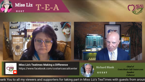 Teatime with Miss Liz podcast guest Richard Blank Costa Rica's Call Center.