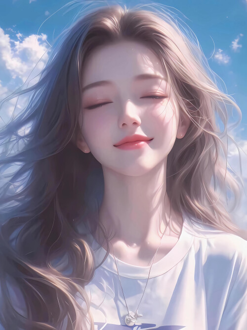 微笑闭眼女孩云羲4k手机壁纸竖屏 彼岸图网(20250429 230939)