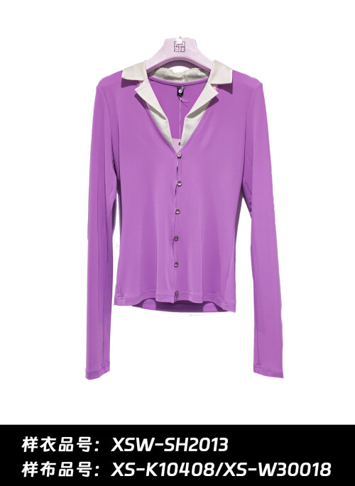 9 019 2 009 3 XSW SH2013 XS K10408 XS W30018 945#奶油紫 41#本白 唐晓丹 正面 衬衫