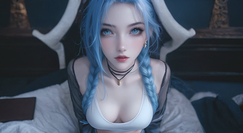【哲风壁纸】御姐风 蓝色系美女