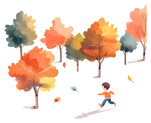 transparent fall foliage man walking in colorful park peaceful atmosphere65f230b1ee7678.095536551710