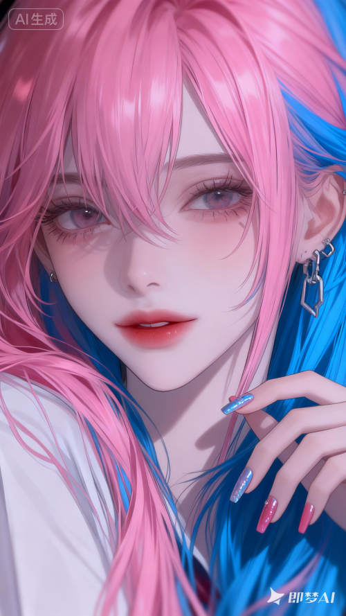 jimeng 2025 12 12 1090 一位精致的女孩，她有着流利的线条和浓密的发丝，每一根头发都清晰可见且富有质感。展...