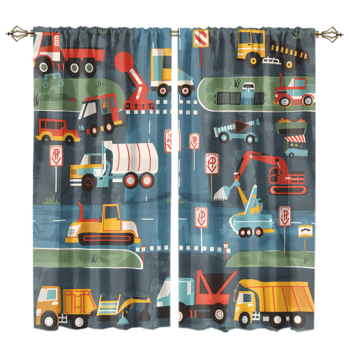 Abstract Cartoon City Truck Rustic Colorful Construction Machinery Bulldozer Excavator CGCL 1 1