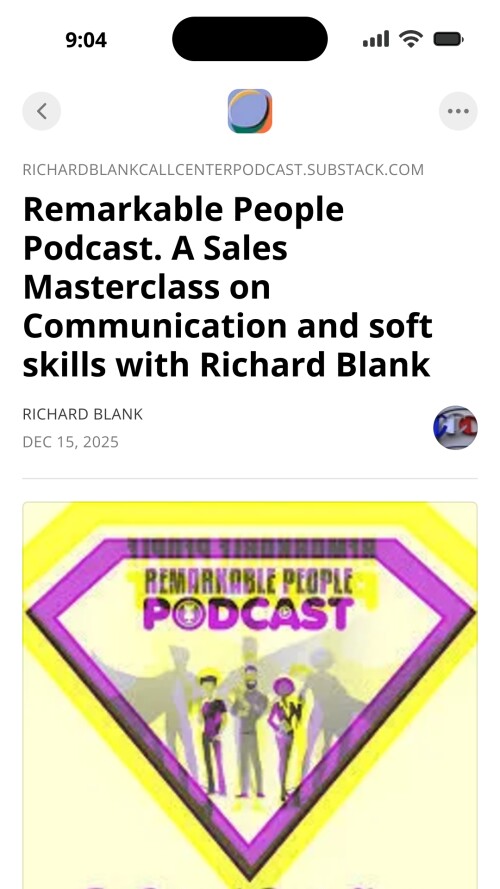 Remarkable People Podcast. A Sales Masterclass on Communication and soft skills with Richard Blank