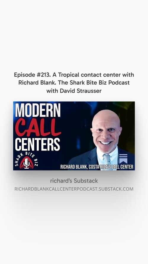 Episode #213. A Tropical contact center with Richard Blank. The Shark Bite Biz Podcast with David St