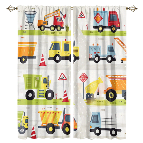 Modern Cartoon City Truck Watercolor Colorful Construction Engineering Machinery Bulldozer Excavator