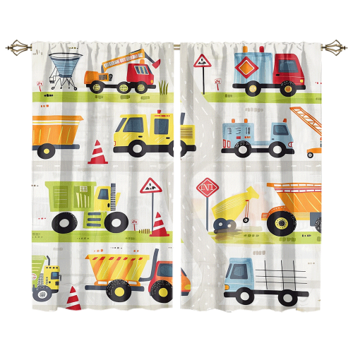 Modern Cartoon City Truck Watercolor Colorful Construction Engineering Machinery Bulldozer Excavator