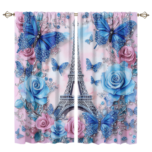 Modern Eiffel Tower Butterfly Rustic Spring Romantic Paris Rose Print Florals CGCL 1 1