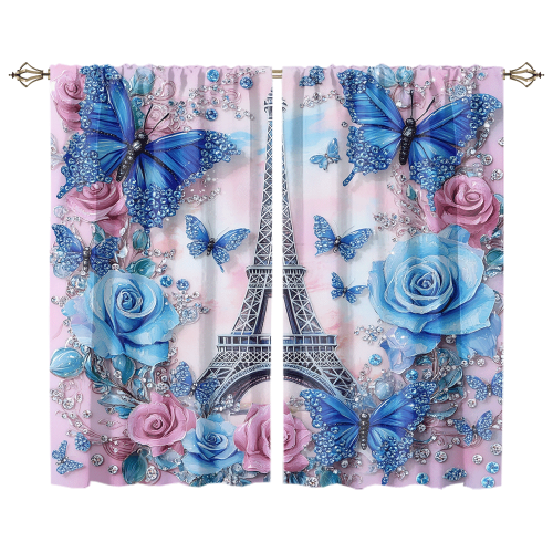 Modern Eiffel Tower Butterfly Rustic Spring Romantic Paris Rose Print Florals CGCL 1 7