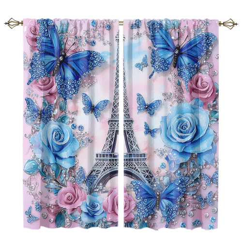 Modern Eiffel Tower Butterfly Rustic Spring Romantic Paris Rose Print Florals CGCL 1 5