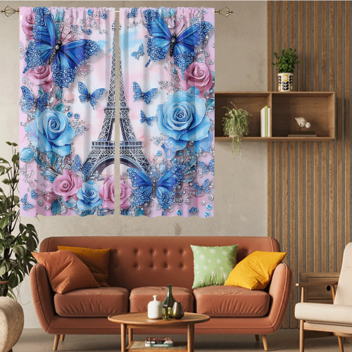 Modern Eiffel Tower Butterfly Rustic Spring Romantic Paris Rose Print Florals CGCL 5