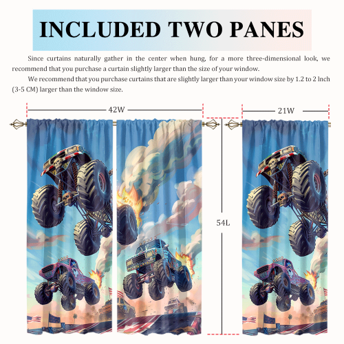 Modern Cartoon Monster Truck Watercolor Racing Black White Plaid Anime Monster Trucks CGCL 2 2