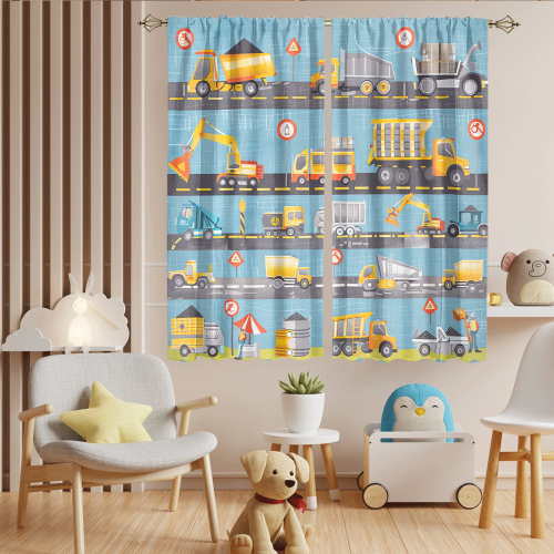 Watercolor Cartoon City Excavator Rustic Construction Engineering Machinery Bulldozer Trucks CGCL 6