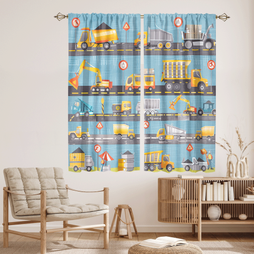 Watercolor Cartoon City Excavator Rustic Construction Engineering Machinery Bulldozer Trucks CGCL 4