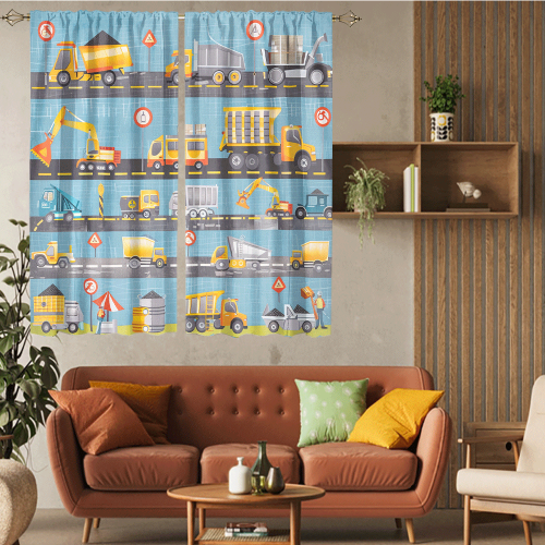 Watercolor Cartoon City Excavator Rustic Construction Engineering Machinery Bulldozer Trucks CGCL 5