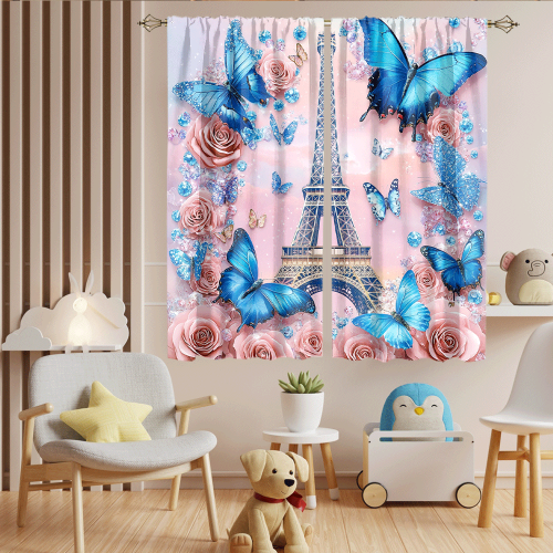 Modern Eiffel Tower Florals Watercolor Romantic Paris Spring Rose Print Butterfly CGCL 6