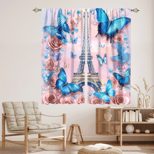 Modern Eiffel Tower Florals Watercolor Romantic Paris Spring Rose Print Butterfly CGCL 4