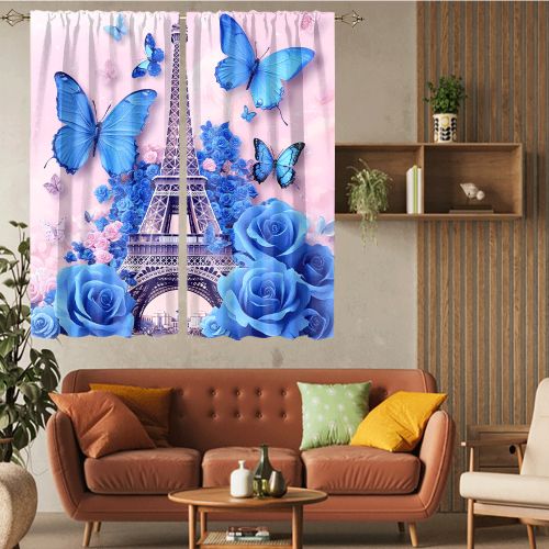 Watercolor Eiffel Tower Florals Abstract Romantic Paris Spring Rose Print Butterfly CGCL 5