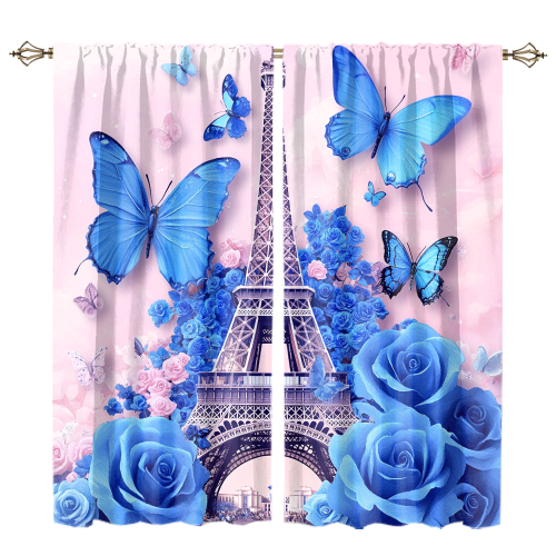 Watercolor Eiffel Tower Florals Abstract Romantic Paris Spring Rose Print Butterfly CGCL 1 5