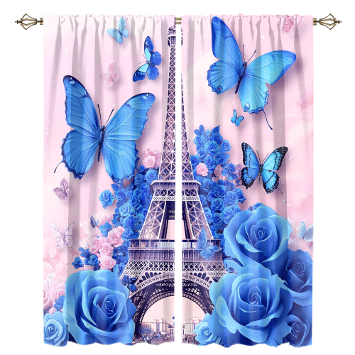 Watercolor Eiffel Tower Florals Abstract Romantic Paris Spring Rose Print Butterfly CGCL 1 2