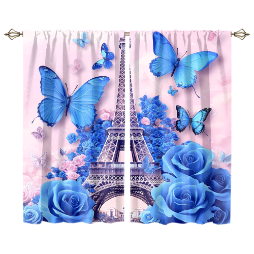 Watercolor Eiffel Tower Florals Abstract Romantic Paris Spring Rose Print Butterfly CGCL 1 7