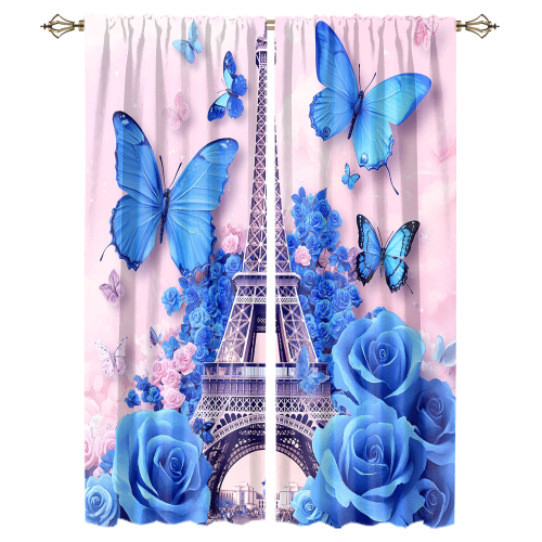Watercolor Eiffel Tower Florals Abstract Romantic Paris Spring Rose Print Butterfly CGCL 1 3