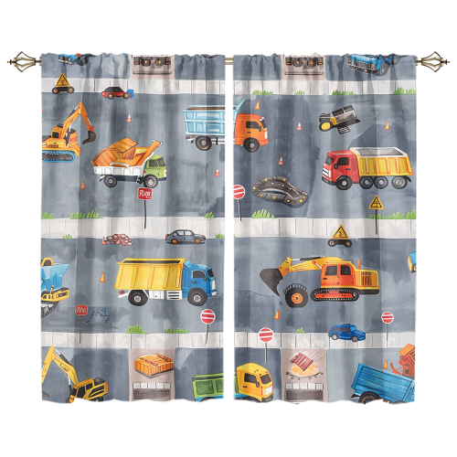 Rustic Cartoon City Truck Modern Colorful Construction Machinery Bulldozer Excavator CGCL 1 7