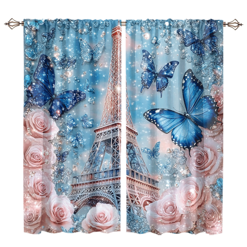 Rustic Eiffel Tower Florals Modern Romantic Paris Spring Rose Print Butterfly CGCL 1 1