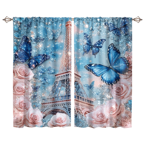 Rustic Eiffel Tower Florals Modern Romantic Paris Spring Rose Print Butterfly CGCL 1 7