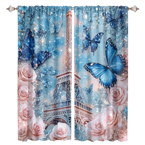 Rustic Eiffel Tower Florals Modern Romantic Paris Spring Rose Print Butterfly CGCL 1 2
