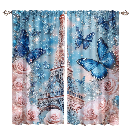 Rustic Eiffel Tower Florals Modern Romantic Paris Spring Rose Print Butterfly CGCL 1 8