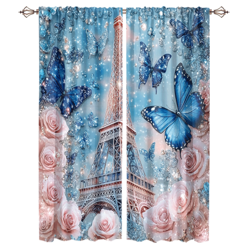 Rustic Eiffel Tower Florals Modern Romantic Paris Spring Rose Print Butterfly CGCL 1 3