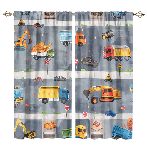 Rustic Cartoon City Truck Modern Colorful Construction Machinery Bulldozer Excavator CGCL 1 5