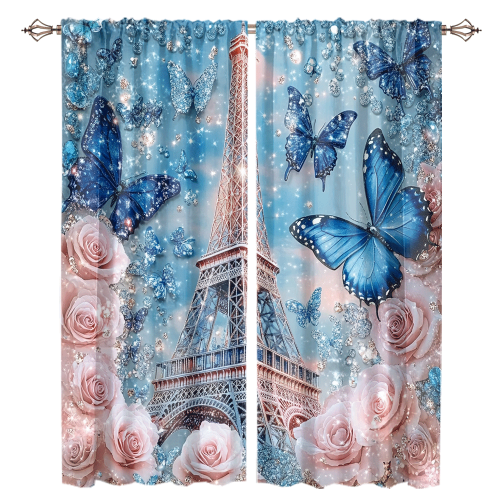Rustic Eiffel Tower Florals Modern Romantic Paris Spring Rose Print Butterfly CGCL 1 4