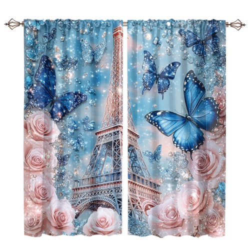 Rustic Eiffel Tower Florals Modern Romantic Paris Spring Rose Print Butterfly CGCL 1 5