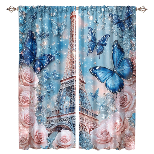 Rustic Eiffel Tower Florals Modern Romantic Paris Spring Rose Print Butterfly CGCL 1 6