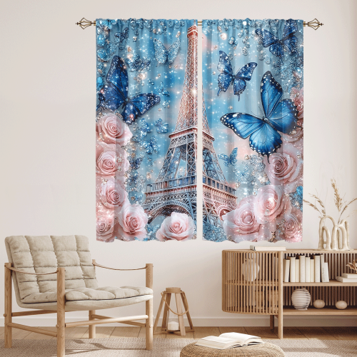 Rustic Eiffel Tower Florals Modern Romantic Paris Spring Rose Print Butterfly CGCL 4