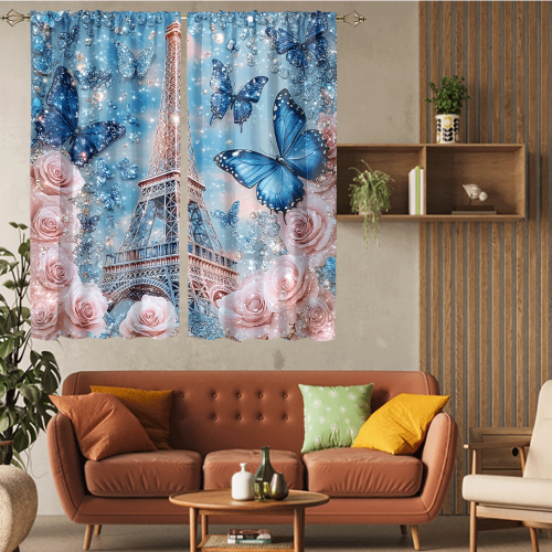 Rustic Eiffel Tower Florals Modern Romantic Paris Spring Rose Print Butterfly CGCL 5