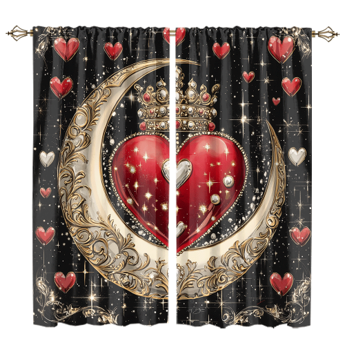 Rustic Valentine Day Heart Print Watercolor Glitter Diamond Design Moon Crown Theme CGCL 1 1