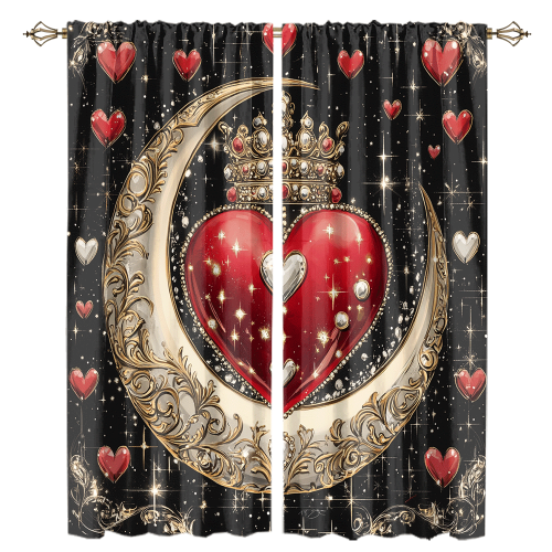 Rustic Valentine Day Heart Print Watercolor Glitter Diamond Design Moon Crown Theme CGCL 1 2